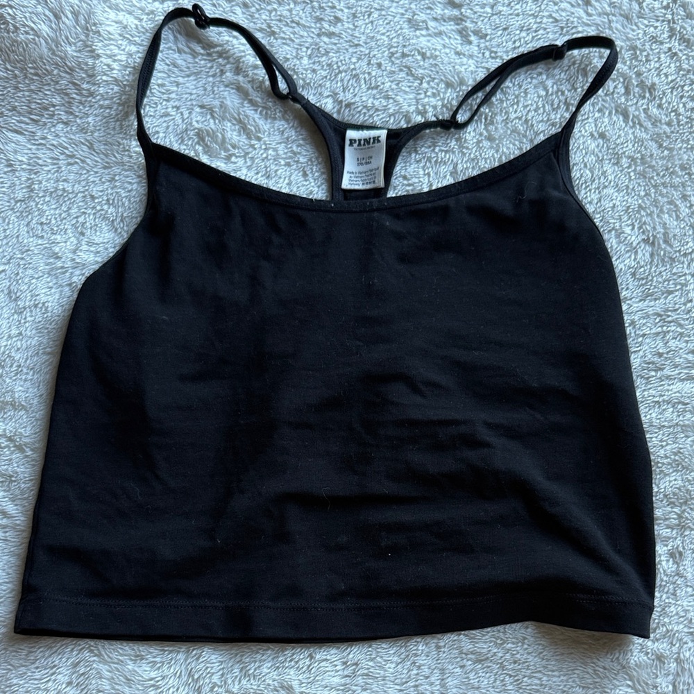 Victoria's Secret Black Crop Top built in bra